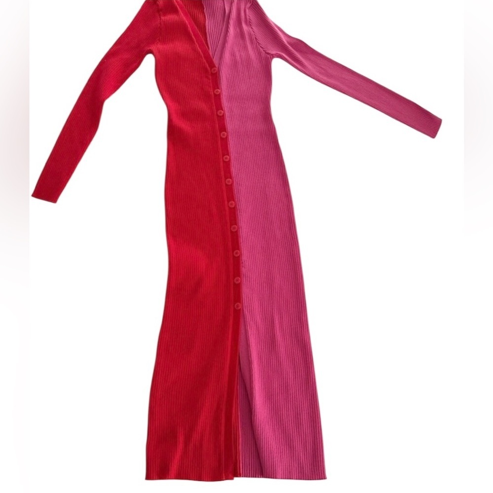 Juniper Blu Colorblock Ribbed Button Front Midi Dress - Picture 5 of 9